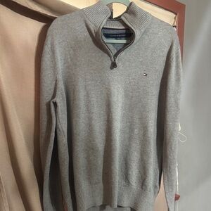 Tommy Hilfiger Men's Zip-Up Gray Sweater-777